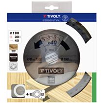 Lame 40 dents 190mmx30mm bois - TIVOLY