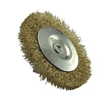 Brosse circulaire fil acier laitonné ondulé 