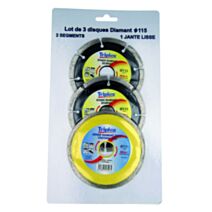 Lot 3 disques diamant ø 115 mm