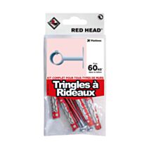 Sachet de 4 chevilles bi-matières D6x37 + tr D4x45 red head