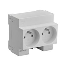 Double prise modulaire 2P+T 16A gris - DEBFLEX