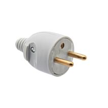 Fiche Mâle Portefeuille 2P+T 6A Sortie Droite Gris - DEBFLEX