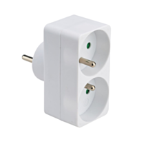 Fiche 2 prises Biplite Façade 2P+T 16A Blanc - DEBFLEX