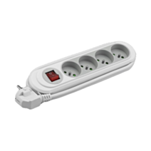 Multiprise Nola 4 Prises 2P+T 16A Interrupteur 1,15m Gris Clair - DEBFLEX