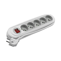Multiprise Nola 5 Prises 2P+T 16A Interrupteur 1,30m Gris Clair - DEBFLEX
