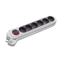 Multiprise Nola 6 Prises 2P+T 16A Interrupteur 1,45m Gris Foncé - DEBFLEX
