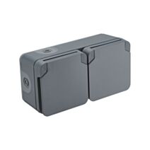 Prise 2P+T double étanche IP55 anthracite - DEBFLEX