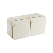 Double prise de courant Cyklone IP55 2P+T Horizontale Sable - DEBFLEX