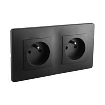 Double prise 2P+T Nora noir - DEBFLEX