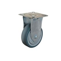 Roulette à platine fixe caoutchouc gris non tâchant Ø75mm charge supportée 60 kg
