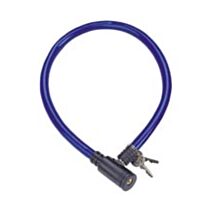 Antivol câble acier Ø5mm 0,50m bleu 2 clés - THIRARD