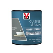 Peinture Cuisine & bain Resist'Extrême Gris roche satin 0,5L - V33