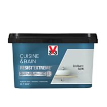 Peinture cuisine & bain Resist'Extrême gris quartz satin 2L - V33