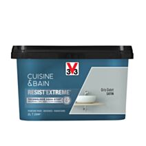 Peinture cuisine & bain Resist'Extrême gris galet satin 2L - V33