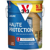 Lasure haute protection 5 l acajou + 1 l offert