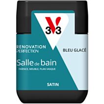 Peinture Rénovation Perfection salle de bain bleu glacé satin 75ml - V33