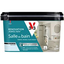 Peinture Rénovation perfection bleu glacé satin 2L - V33