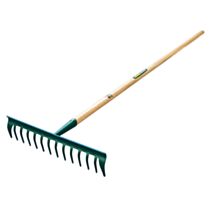Râteau Duopro 14 dents courbes manche bois 150cm - LEBORGNE