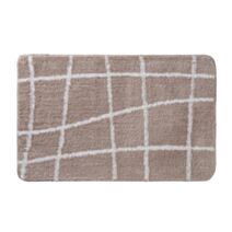Tapis de bain fantaisie Asymétrie polyester tufté taupe 50x80cm