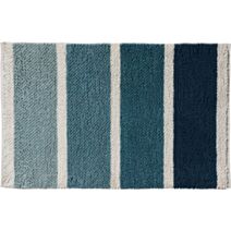 Tapis de bain fantaisie Mykonos polycoton chenillé bleu 50x80cm