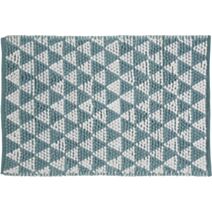 Tapis de bain fantaisie Cooper polycoton chenillé bleu 50x80cm