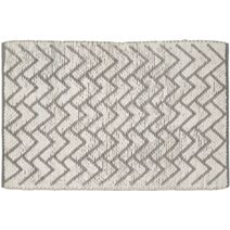 Tapis de bain fantaisie Chevron polycoton chenillé gris 50x80cm