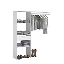 Kit combi blanc 60 cm + tiroir mélaminé blanc - EKIPA