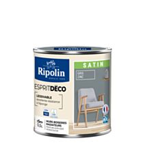 Peinture Murale Toutes Pièces Satin Gris Zinc 0,5L - RIPOLIN
