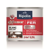 Peinture Extrême fer 0,25L brillant blanc RIPOLIN