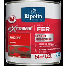 Peinture Extrême fer 0,25L brillant rouge vif RIPOLIN