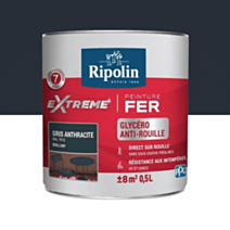 Peinture Extrême fer Solvant 0,5L gris anthracite RIPOLIN