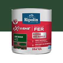 Peinture Extrême fer Solvant 0,5L vert basque RIPOLIN