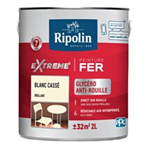 Peinture Extrême fer 2L brillant blanc cassé RIPOLIN