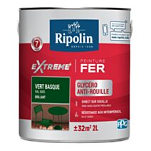 Peinture Extrême fer 2L brillant vert basque RIPOLIN