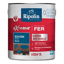 Peinture Extrême fer 2L brillant bleu océan RIPOLIN