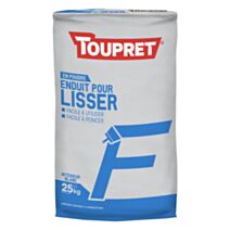 Enduit de lissage fin intérieur blanc 25kg - TOUPRET
