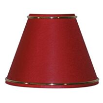 Abat-jour rouge chine fe jonc or d22cm