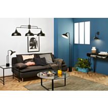 Applique métal noir mat lincoln d20cm