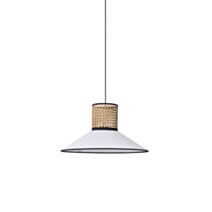 Suspension Pennsy Coton Blanc/Cannage Ø44cm E27 - COREP
