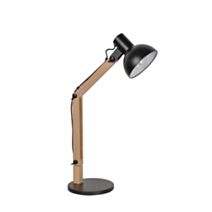 Lampe métal et bois Brody H.66cm E27 15W noir - COREP