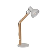 Lampe métal et bois blanc brody