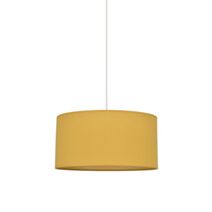 Suspension Cylindre en coton uni Ø38xH19cm E27 100W moutarde