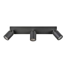 Spot 3 lumières LED Lily métal noir mat 42cm 5W - COREP