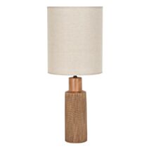 Lampe rétro Santal Brun céramique/bois 60W E27