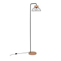 Lampadaire métal effet bois H.158cm noir - COREP