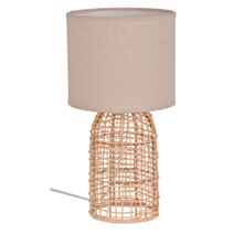 Lampe à poser en rotin et lin Tulum Ø18cm E14