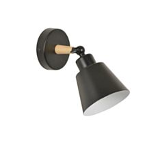 Applique salle de bain métal et bois FSC tête orientable - COREP
