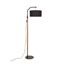 Lampadaire Maxence bois/coton noir H.171cm - COREP