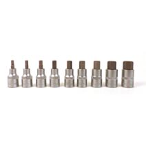 9 douilles hexagonales mâles 5 à 19mm 1/2" - PRECISION STEEL