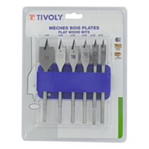 Coffret 6 mèches bois plate TIVOLY